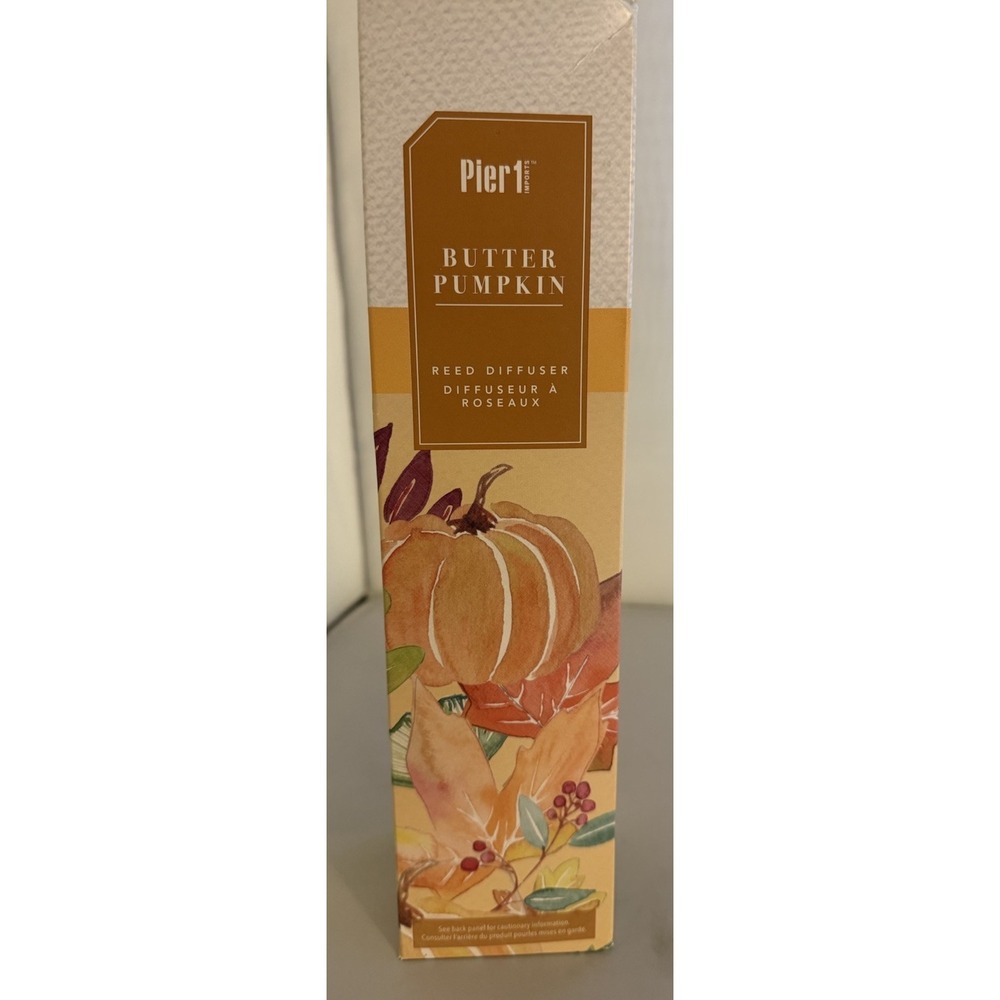 Pier 1 Imports Butter Pumpkin Reed Diffuser Home Fragrance Oil 8 oz NIB